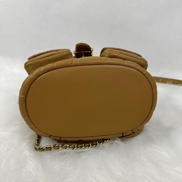 Coach Tabby Backpack W/ Pillow Quilting Crossbody Leather/Honey Brown CU076 NWT - Picture 12 of 13